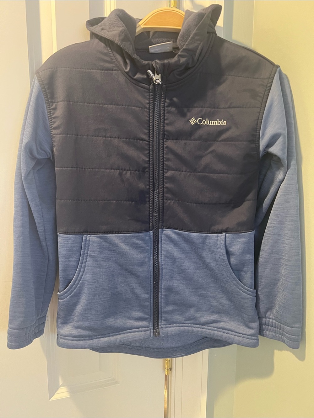 Columbia Navy and Light Blue hooded zip Jacket